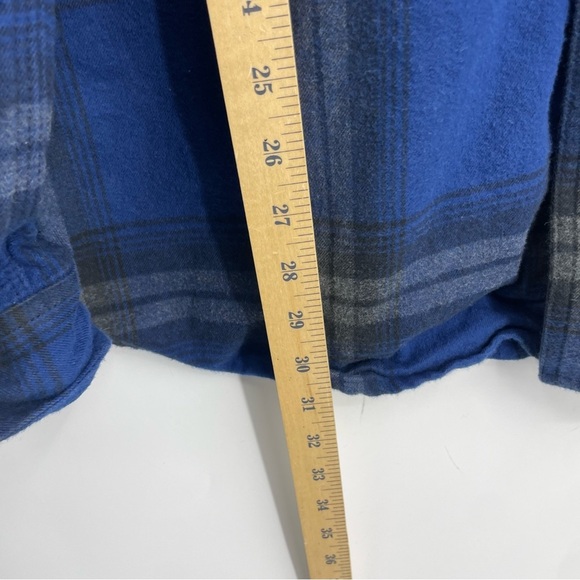 CARHARTT Shirt Mens XL 102215 988 Hubbard Plaid Long Sleeve Durable Canvas blue - Picture 6 of 7